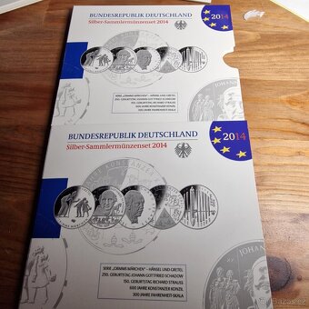 Stříbrné Německé euro mince 5€, 10€, 20€ - 8