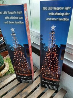 Venkovní světelný strom s hvězdou, 400 LED, dekorace - 8