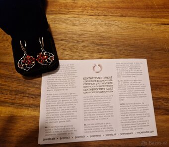 Nové nádherné stříbrné (punc 925) naušnice s jantar.kytičkou - 8