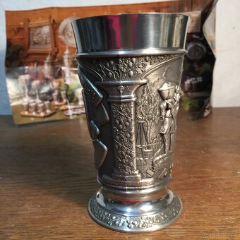 Cínový pohár pivní velká sklenice z cínu punc certifikát - 8