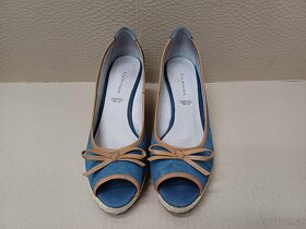Modré kožené lodičky vel.41 - 8