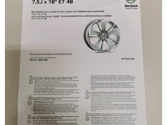 Škoda Octavia 4 originál alu disky 5x112 R18 ET48 1232 - 8