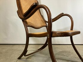 PRODÁNO Retro křeslo Thonet s ratanovým výpletem - 8