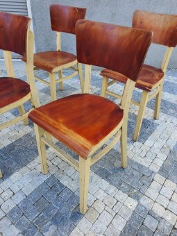 retro poválečné ČSSR židle 4ks socialismus 1950 - 1960 - 8