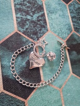 Nový dámský značkový náramek Guess bižu srdce srdíčko 21 cm - 8