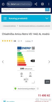 Lednice s mrazákem Amica Retro VD 1442 AL - 8