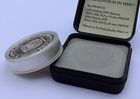 Miléniová stříbrná zlacená mince s časovým strojkem 1999 - 8