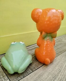 RETRO HRAČKY GUMOVÉ SRNEČKY, SLON, ZAJÍČEK, ŽABKA, MEDVÍDEK - 8