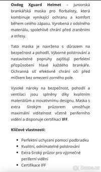 florbalová přilba maska OXDOG - 8