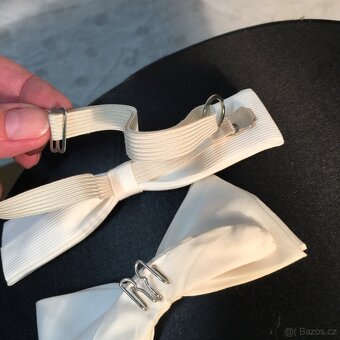 secesní cylindr starý skládací hedvábný klobouk rukavice - 8