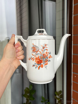 Starožitná porcelánová konvice 1.2l, Loket Stern - 8