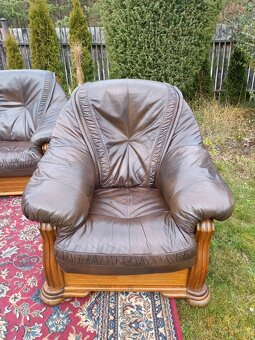 Kožená rustikální sedací souprava 3 - 2 - 1. - 8