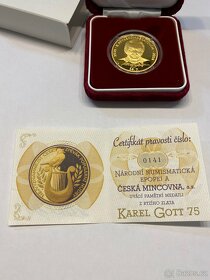 KAREL GOTT 75, ZLATÁ UNCOVÁ 31.1g MEDAILE - 8