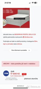 Postel 180cm boxspring JYSK C25 - 8