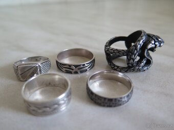 Pánské prsteny  - stříbro "925" a chirurgická ocel - 8