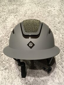 Jezdecká přilba IRH Olania Deluxe, šedá s glitry, M - 8