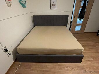 Manželská postel HASLEV 180x200 šedá - 8