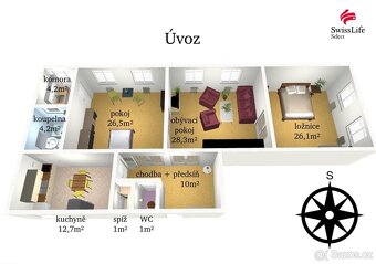 Prodej bytu 3+1 114 m2 Úvoz, Brno - 8