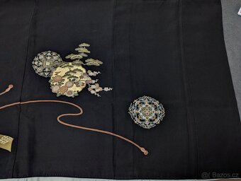 Černé dámské kimono Tomesode - 8