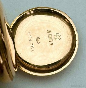 14K CELO ZLATÉ KAPESNÍ HODINKY IWC S ETUI S ŘETÍZKEM - 8