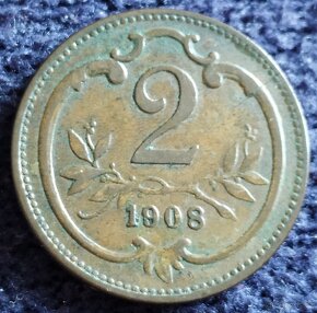 2 haléře 1903,1904,1908,1909,1910,1911 b.zn.
- 8