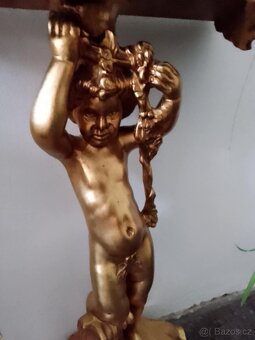 Konzola s anjelmi so zrkadlom -barokní - 8