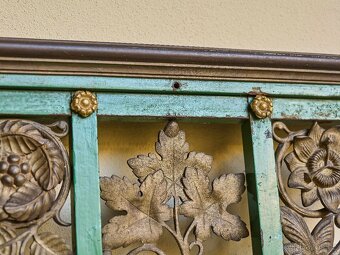 Těžké bronzové zábradlí s motivem vinné révy - 308 cm - 8