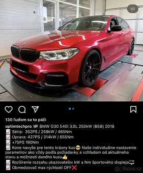 BMW G30 540i xDrive, 310kW, 660Nm, 430 koni, veľa úprav - 8