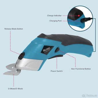 VLOXO Bezdrátové elektrické nůžky – 2 vyměnitelné břity - 8