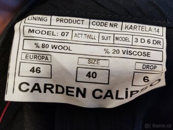 Pánský vlněný (80%) oblek CARDEN CALIPSO + košile - 8