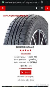 ALU R14 4x100 obuto nové zimní 185/60 R14 - 8