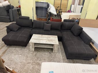 Kvalitní hnědá veliká sedací souprava ROZKLÁDACÍ - 8