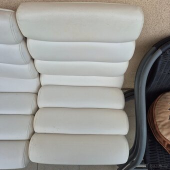 Bílé kožené barové židle barovky - 8