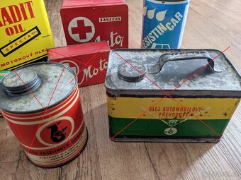 Staré plechovky, hasičáky a doplňky do veteránů - 8