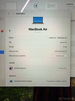 Apple MacBook Air 13” M1 – 8GB, 512GB, baterie 100% - 8