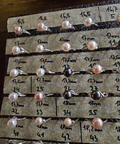 Stříbrné prsteny s perlou - 8