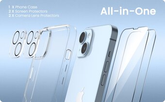 Pouzdro iPhone 14 průhledné s 2+2 tvrzenými skly PAL0100 - 8