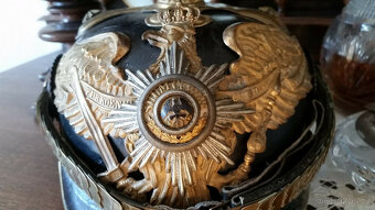 Pickelhaube Prusko, generál, gardový orel, křížová čepel s v - 8