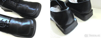 Vintage funky černé kožené dámské boty 37 - 8