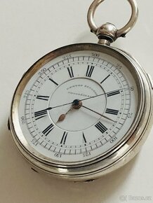 Masivní stříbrné kapesní hodinky, chronograf, hmotnost 122 g - 8