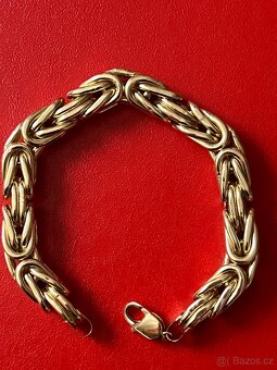 Zlato / zlatý náramek královská vazba - 8
