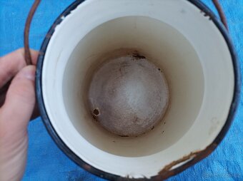 Smaltovaná bílá konvička na mléko, 5l - 8