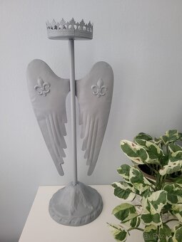 SVÍCEN KOVOVÝ- ANDĚLSKÉ KŘÍDLA- KRÁSNÝ- VINTAGE STYL - 8