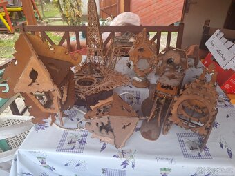 Retro dřevěné hodiny, lampy atd. - 8