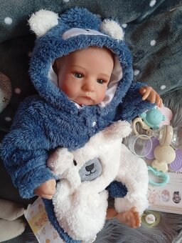 Realistická Reborn panenka Leví modrý medvidek - 8