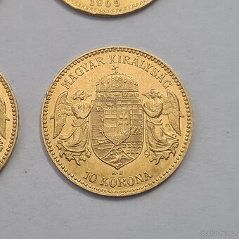 4 x zlatá R-U 10 Koruna - 8