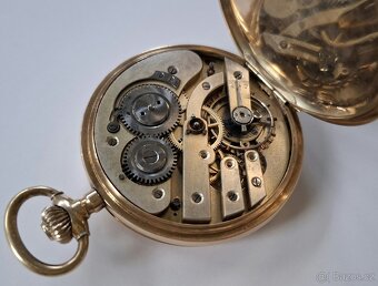 Pánské zlaté tříplášťové kapesní hodinky 14K - 8