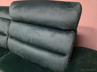 Nová rozkládací rohová sedačka TULIP zelený semiš - 8