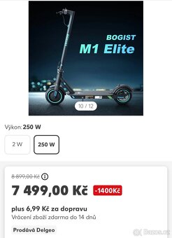 Elektrokoloběžka Bogist M1 Elite Lehká,Zachovalá.30km/h. - 8
