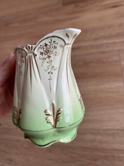 Hrnek, porcelán, starožitný, zdobený, zlacený - 8